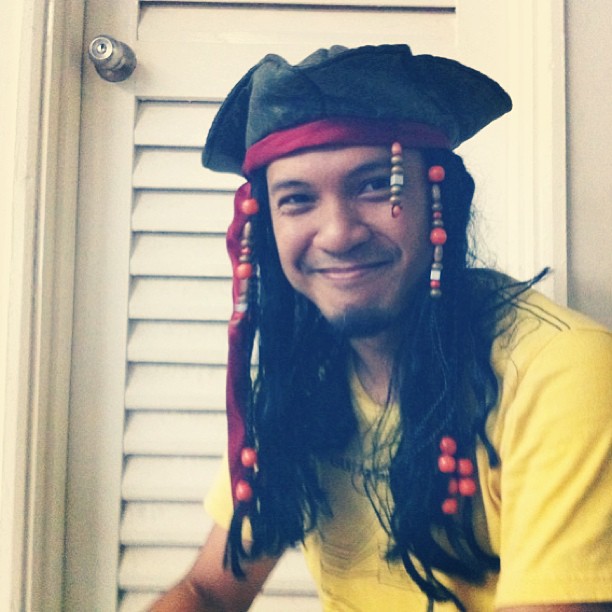  Azman bought a Captain Jack Sparrow wiggy hat at Disneyland Paris LOL 