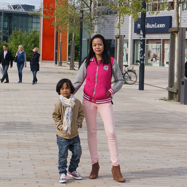  My son and I at Wolfsburg Designer Outlet 