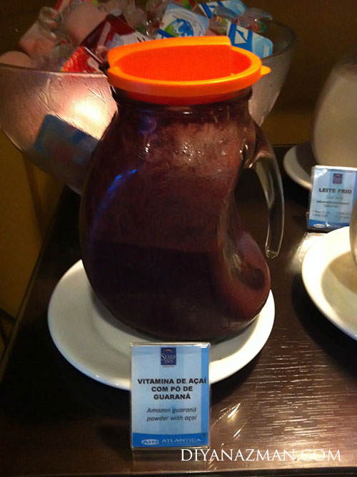 fresh guarana juice with acai berry
