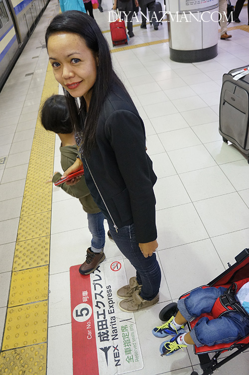 Diyana and Miki with Narita Express