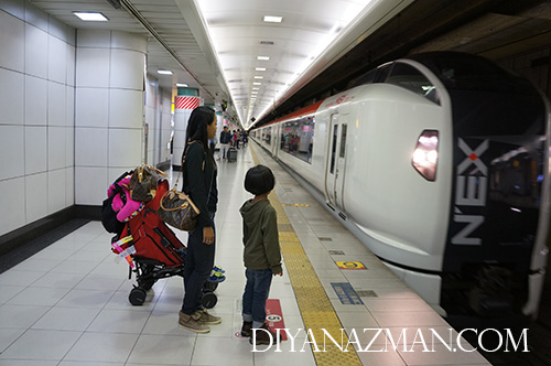 Diyana and Miki with Narita Express