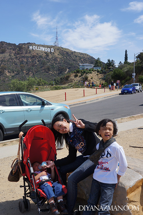 picnic in spring in los angeles hollywood sign